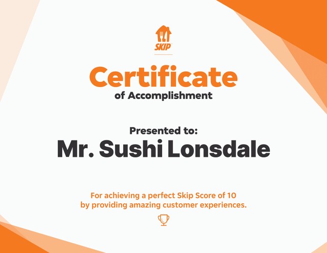 Perfect 10 Certificate